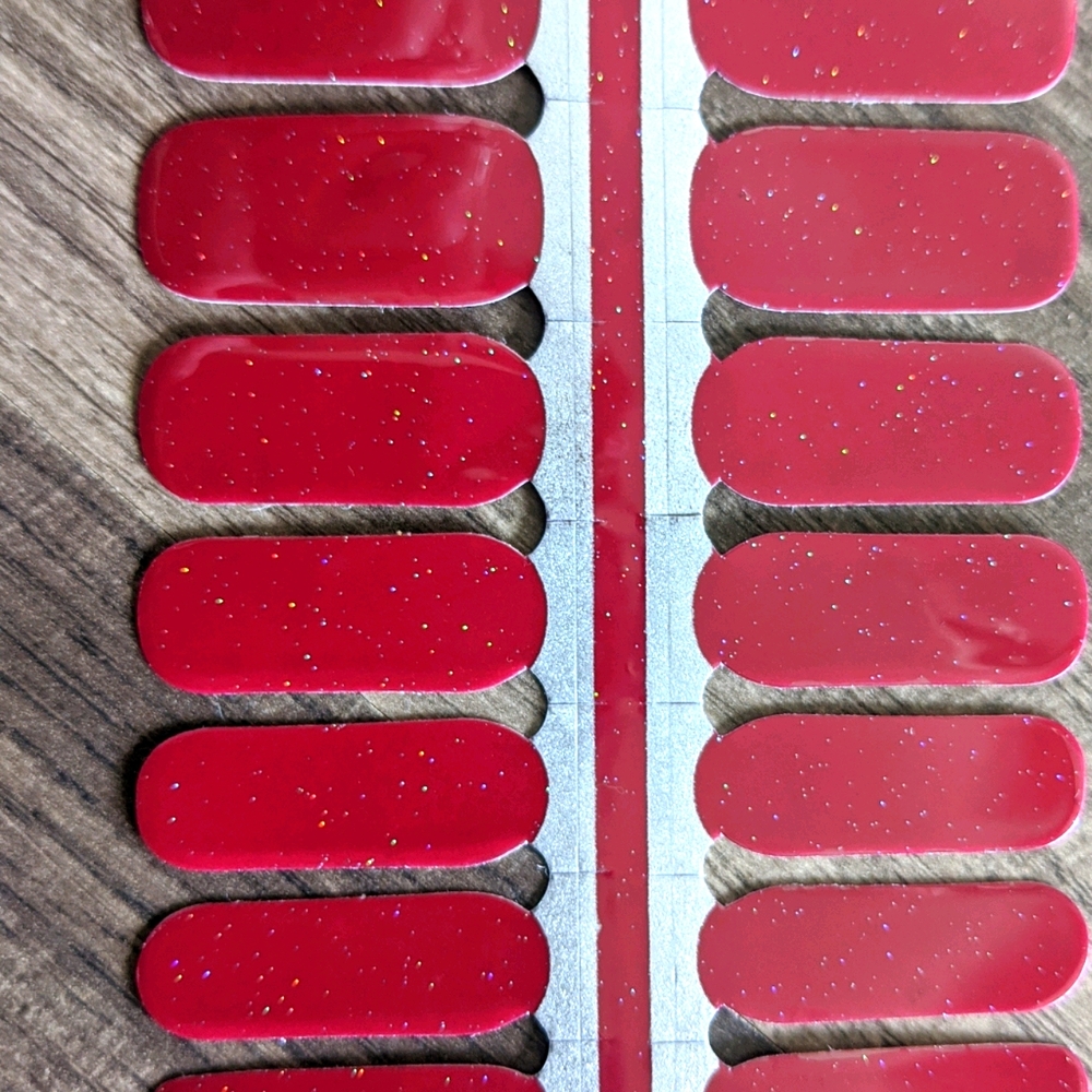 Nail Wraps - Red Glitter Simplicity